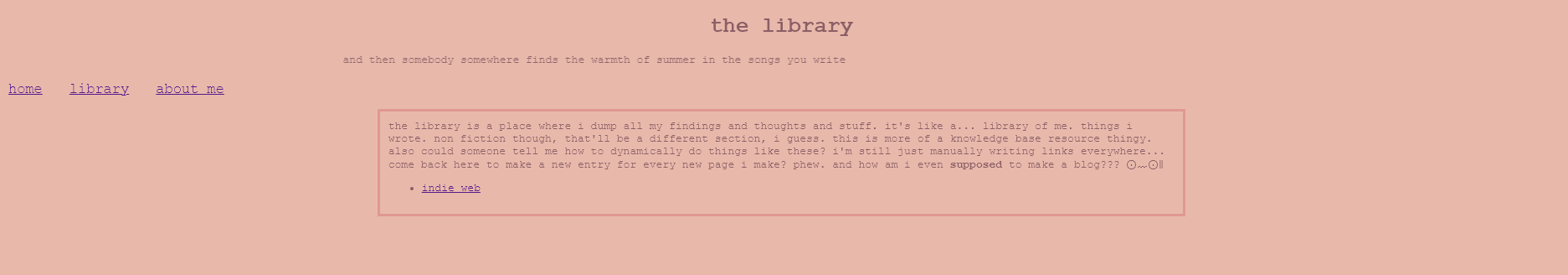 screenshot of old library page